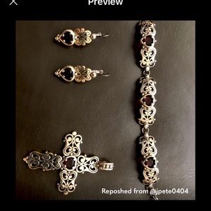 Brighton Red Heart Cross Bracelet and Pendant